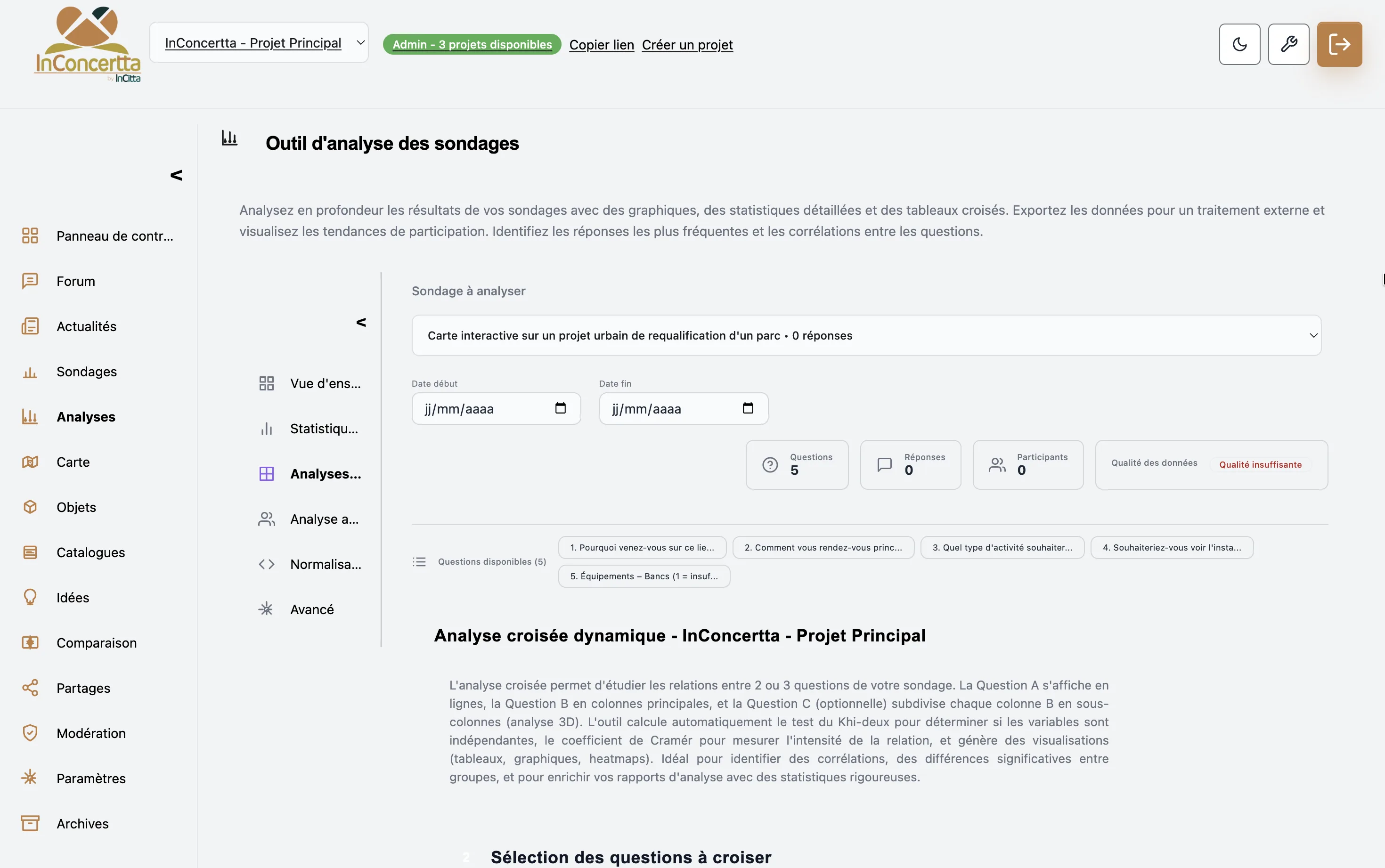 InConcertta — outil d’analyse des sondages