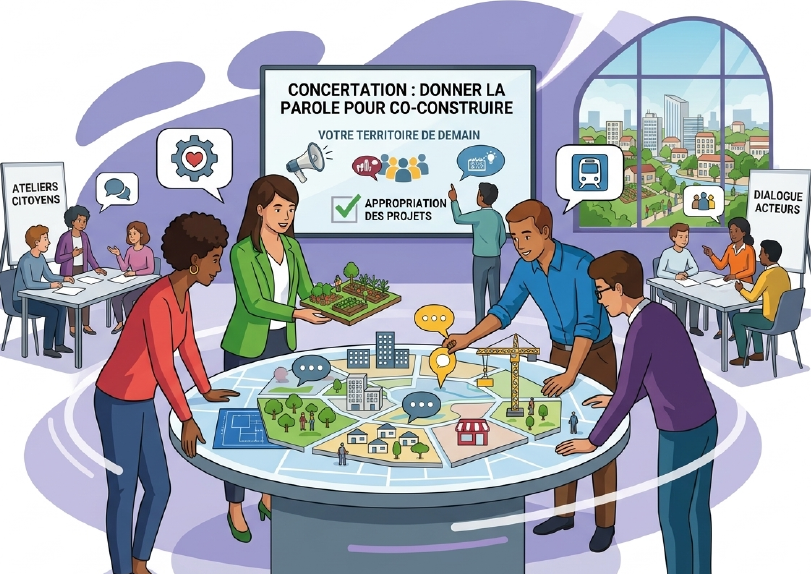 Concertation citoyenne : atelier et échanges (illustration)